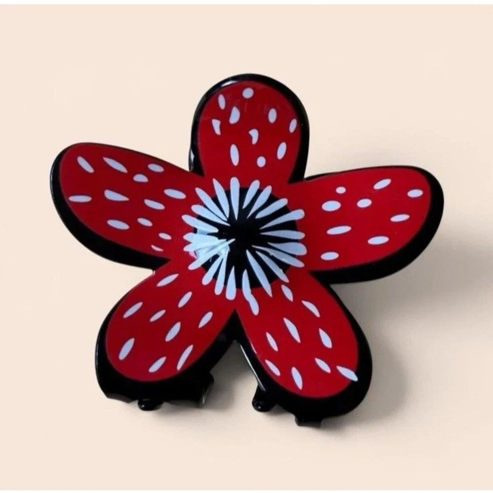 Stranger Things Inspired Demogorgon Claw Hair Clip Red Black White Netflix